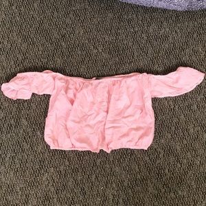 off the shoulder top, sleeves attached to shirt